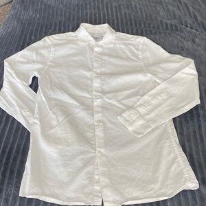 Zara long sleeved pique button up shirt for boys